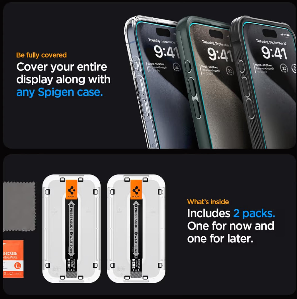 Spigen Vidrio Templado para iPhone 15 Pro Max