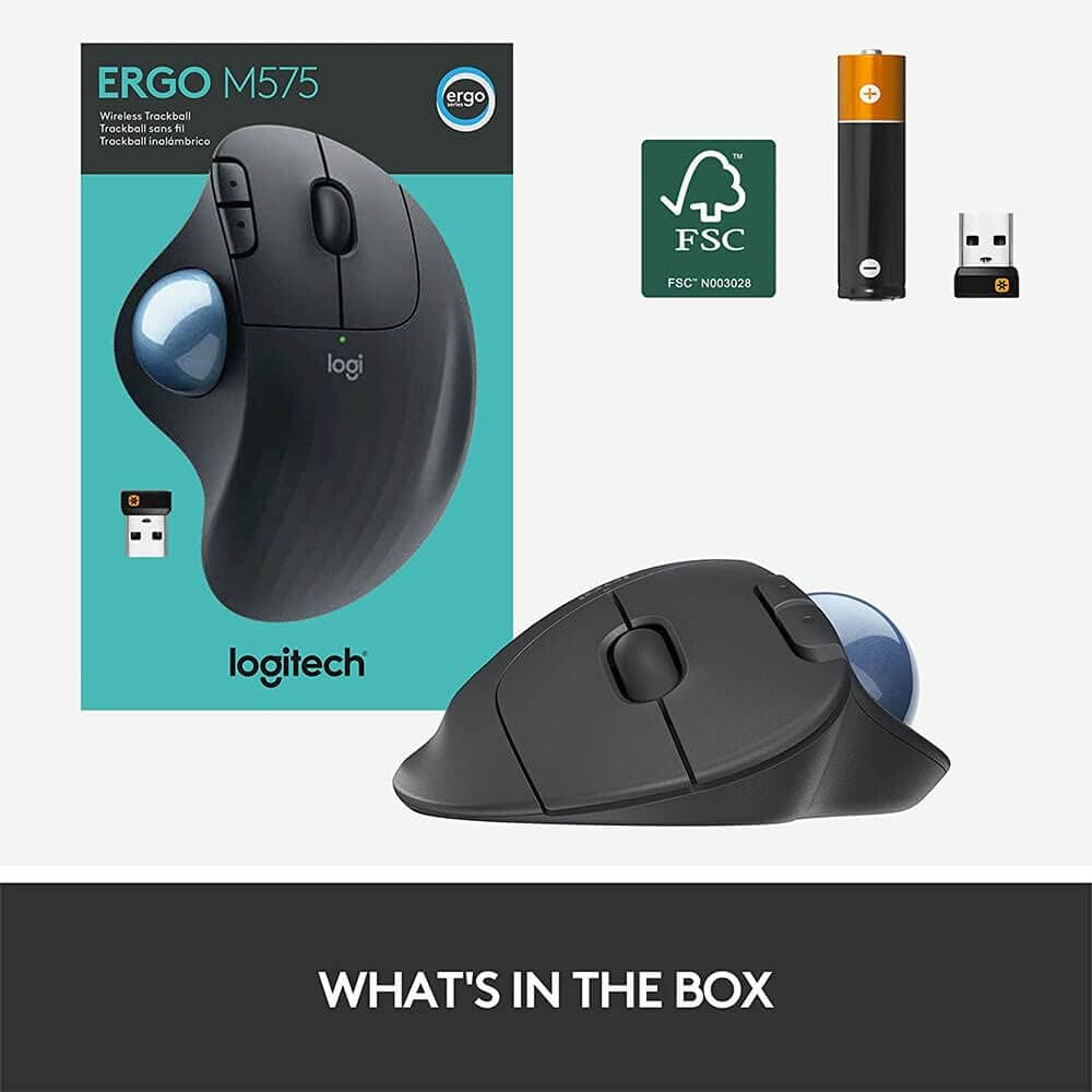 Logitech Mouse Ergo M575 color Negro