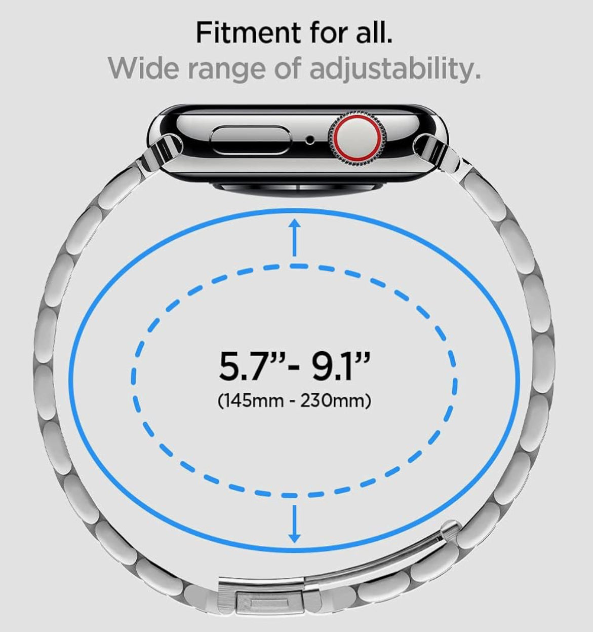 Spigen Banda de Apple Watch Moderno Plateado Serie (49/46/45/44 mm)