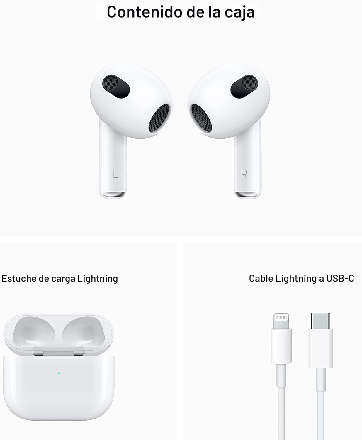 Apple AirPods Generación 3 con Cable lightning