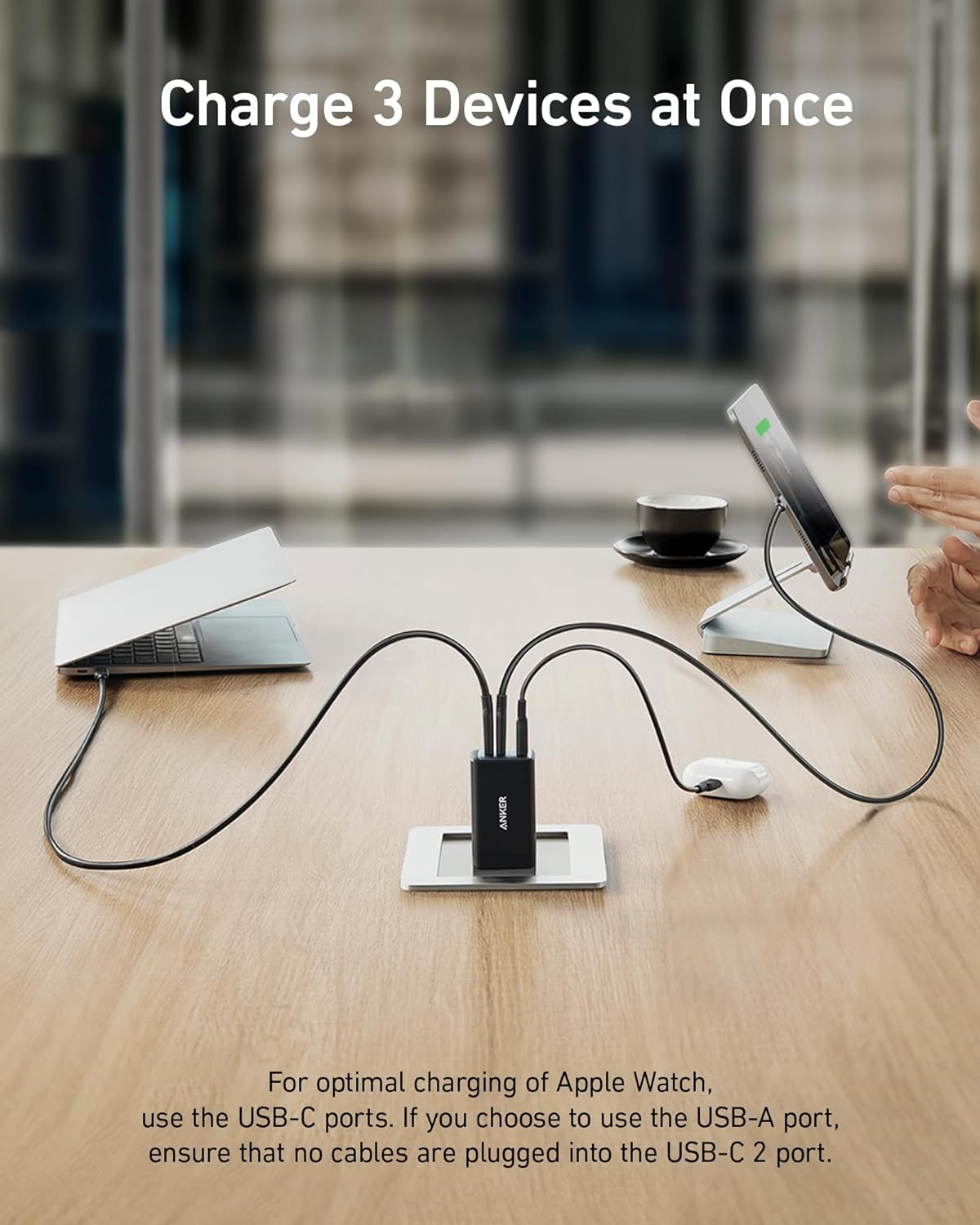 Anker Adaptador USB-C Nano II de 65 W 3 Puertos