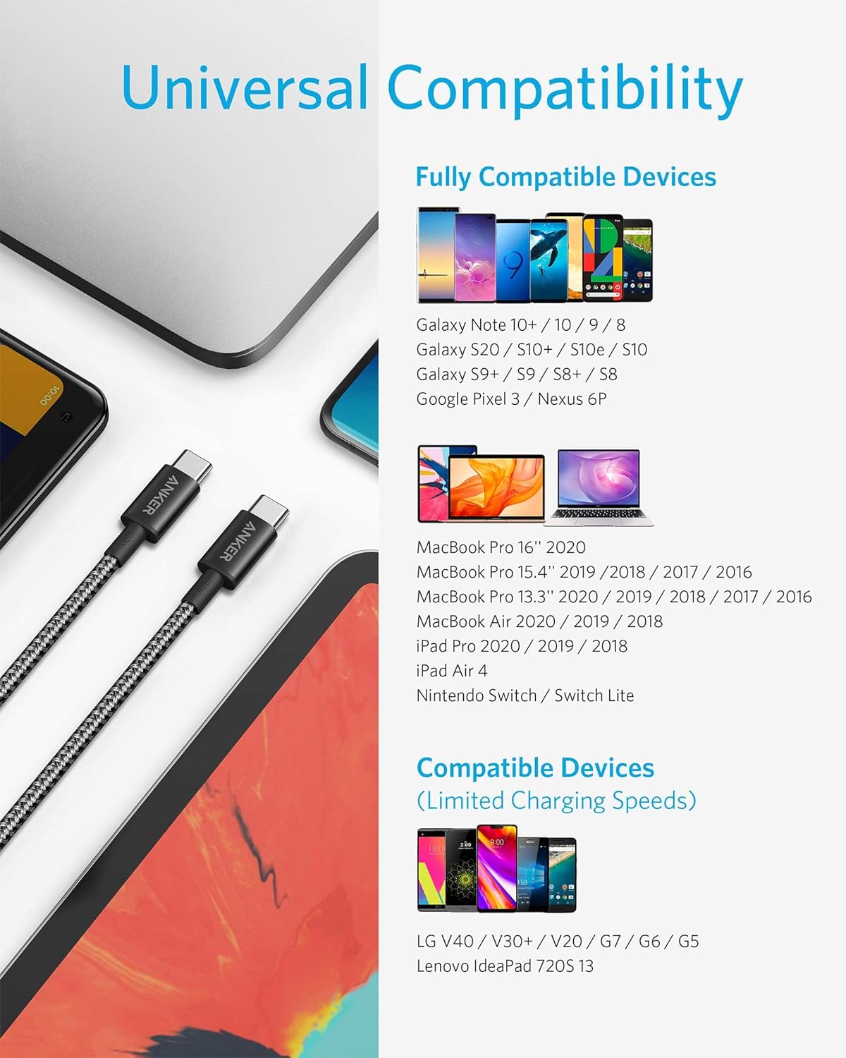 Anker Adaptador USB-C Nano II de 65 W 3 Puertos
