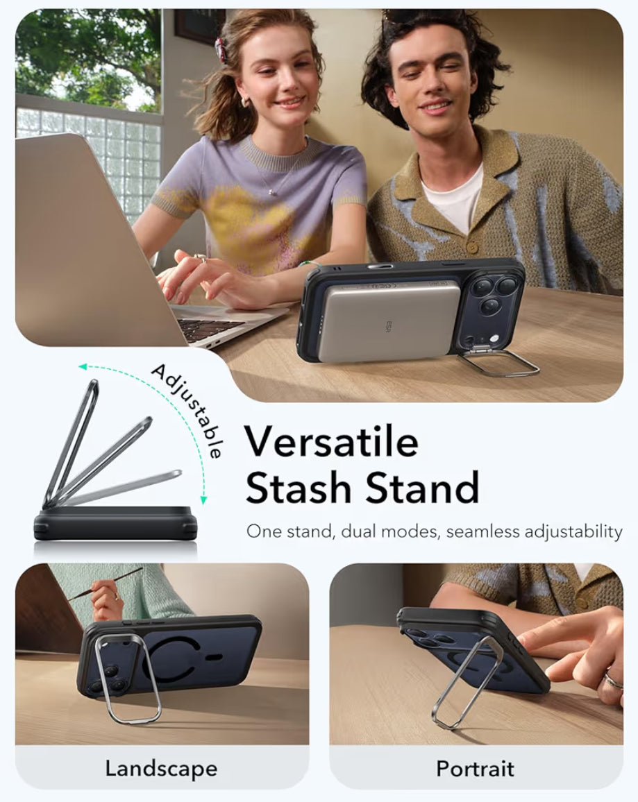 ESR cobertor para iPhone 17 Pro Max con soporte, cubierta de control de cámara compatible con MagSafe, funda magnética de protección contra caídas de grado militar