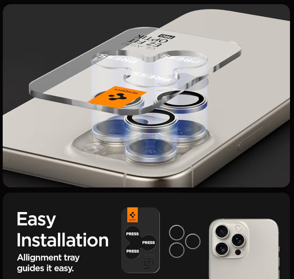 Spigen Lentes para iPhone 17/16/15/14 Pro Max - 16/15/14 Pro - Titanio Blanco