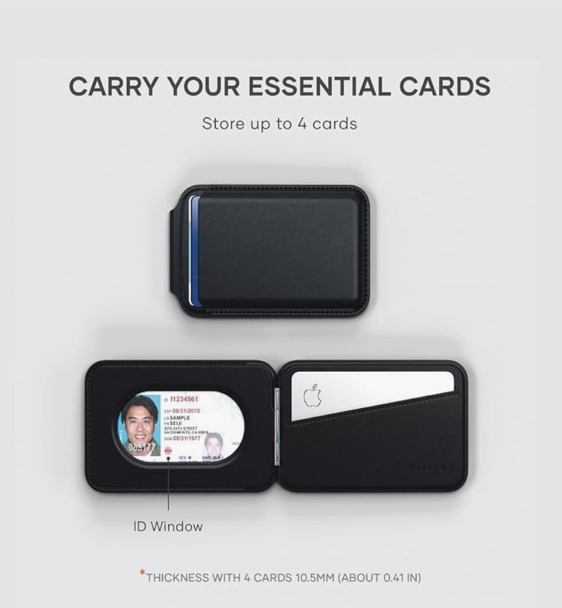 Satechi cartera magnética MagSafe para iPhone 15/14/13/12 de Cuero