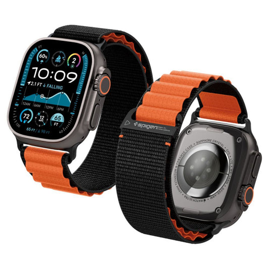 Spigen WBF1 Banda de Apple Watch (49/46/45/44 mm) Negro Naranja