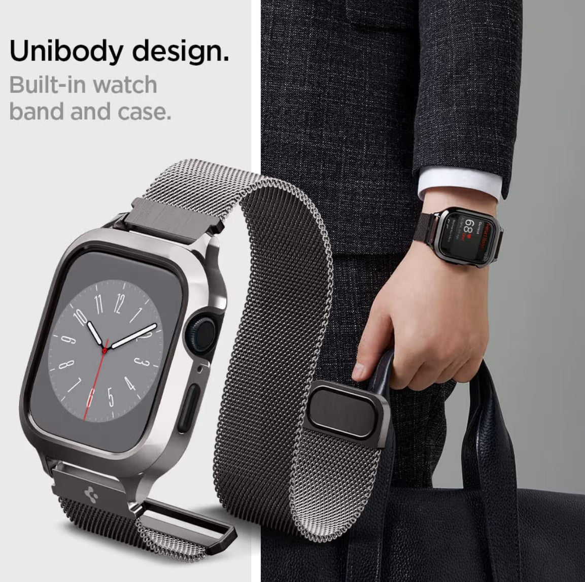 Spigen Metal Fit Pro Funda + Banda de Apple Watch Serie (45/44)