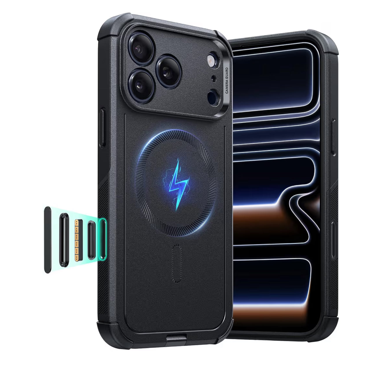 ESR cobertor para iPhone 17 Pro Max con soporte, cubierta de control de cámara compatible con MagSafe, funda magnética de protección contra caídas de grado militar