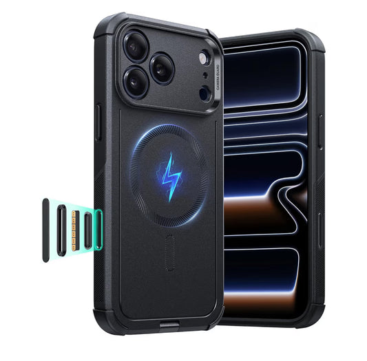 ESR cobertor para iPhone 17 Pro Max con soporte, cubierta de control de cámara compatible con MagSafe, funda magnética de protección contra caídas de grado militar