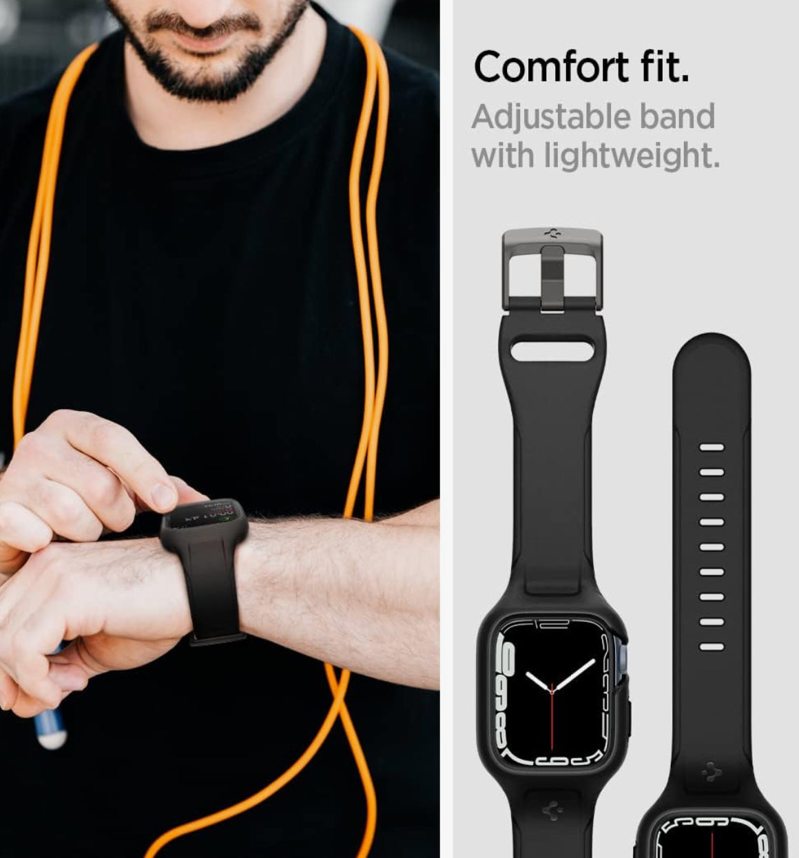 Spigen Liquid Air Funda + Cobertor de Apple Watch Serie 7 (45 mm)