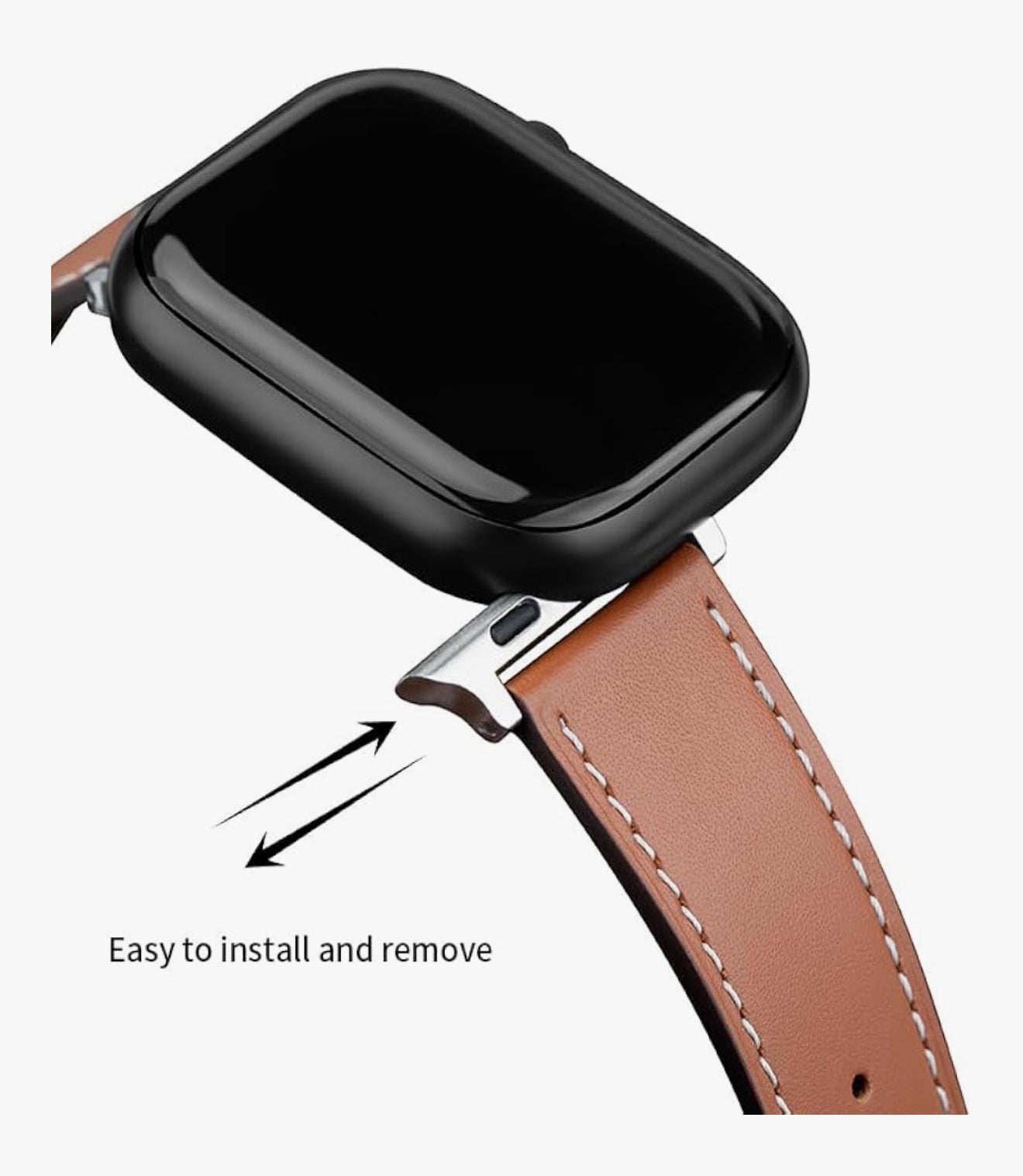 Edimens Banda de Apple Watch de cuero café Serie (49/46/45/44 mm)