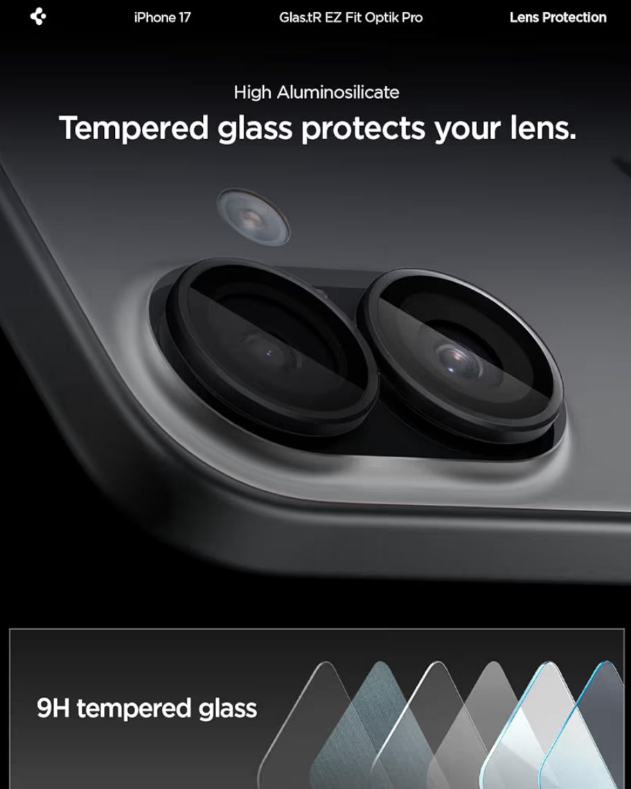 Spigen lentes para iPhone 17/16/16 Plus Color Negro