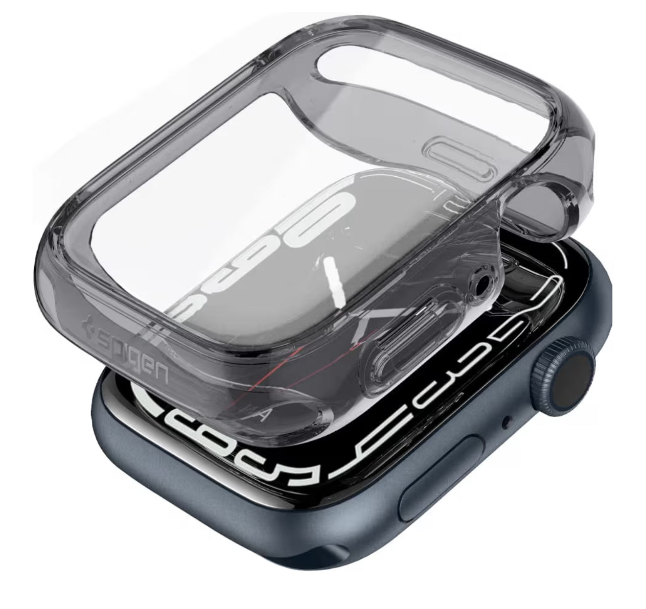 Spigen Ultra Hybrid Funda transparente de Apple Watch de protector de pantalla Serie (45 mm)