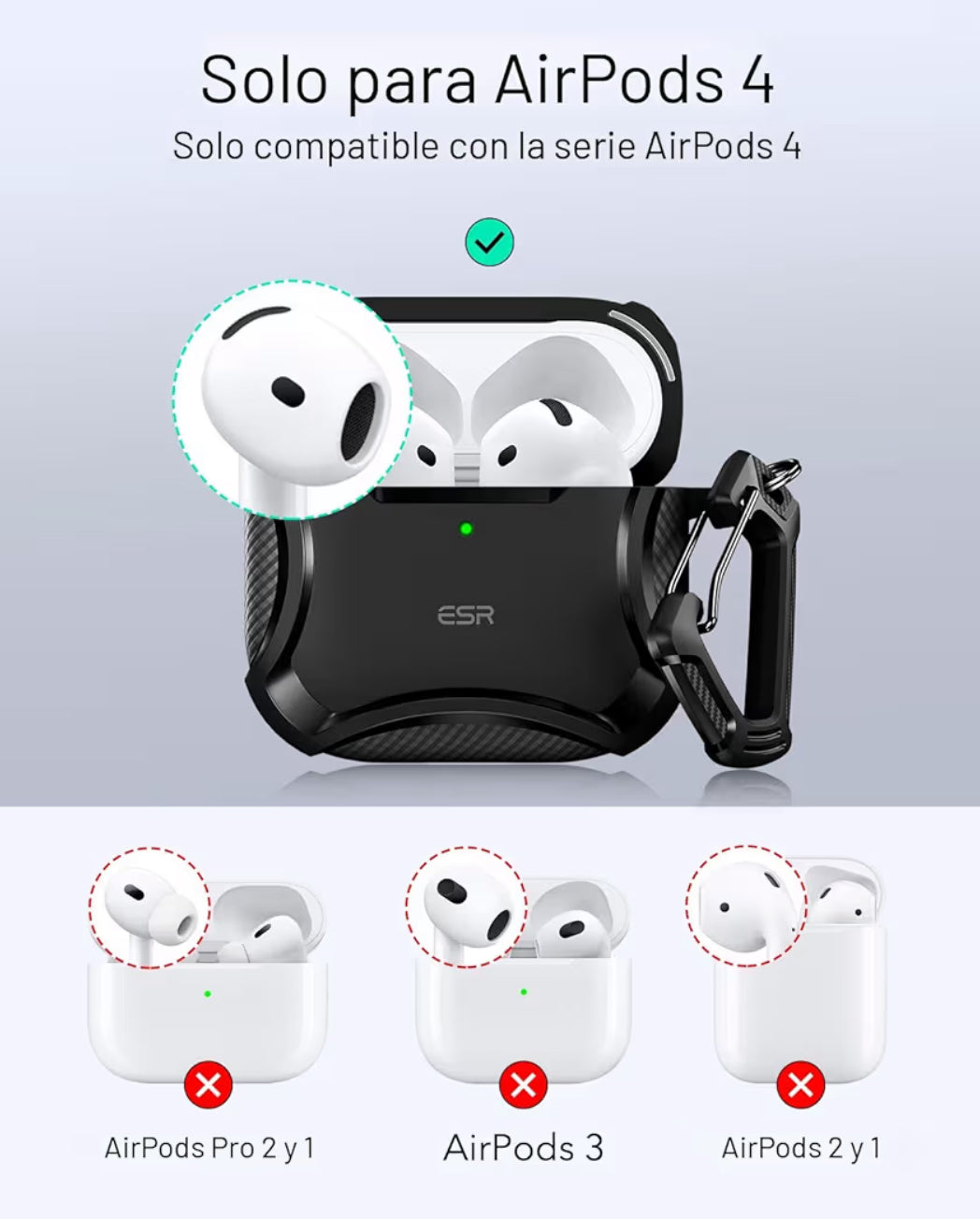 ESR Cobertor magnético para AirPods 4 compatible con AirPods de (4ª Gen) (2024)