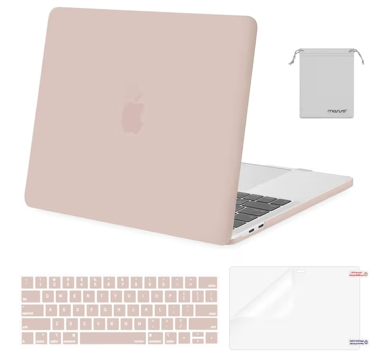 MOSISO - Cobertor rígida de plástico, cubierta de teclado, protector de pantalla y bolsa de almacenamiento para MacBook Pro 13 pulgadas/33 cm