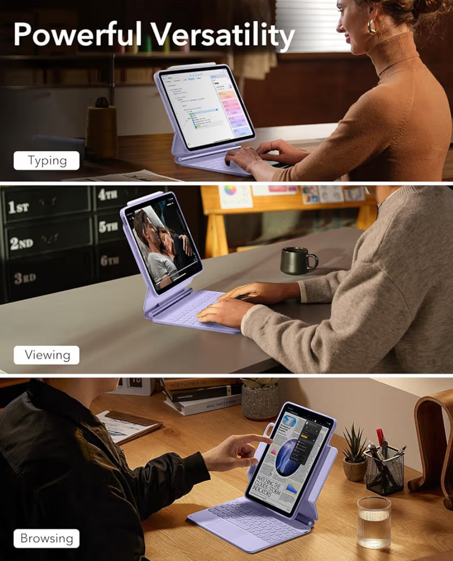 ESR - Cobertor protectora para iPad Air de 11 pulgadas con teclado (M2, 2024) y iPad Pro 11/Air de 5ª/4ª generación