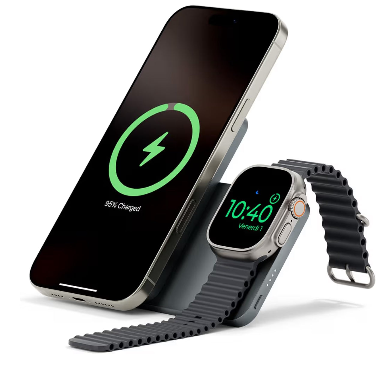 Cargador portátil magnético 3 en 1, estación de carga inalámbrica, cargador de batería plegable KU XIU de 10000 mAh, carga rápida de 15 W, cargador de batería de viaje para iPhone 16/15/14/13/12