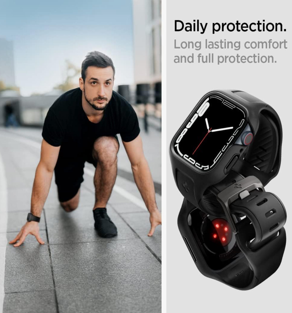 Spigen Liquid Air Funda + Cobertor de Apple Watch Serie 7 (45 mm)