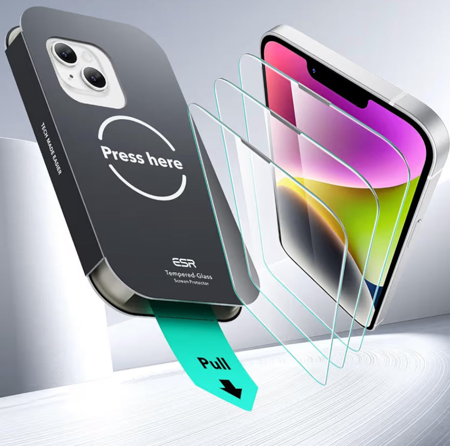 ESR Vidrio templado de iPhone 14 Plus/13 Pro Max - 2X Grado Militar, Caja de 3
