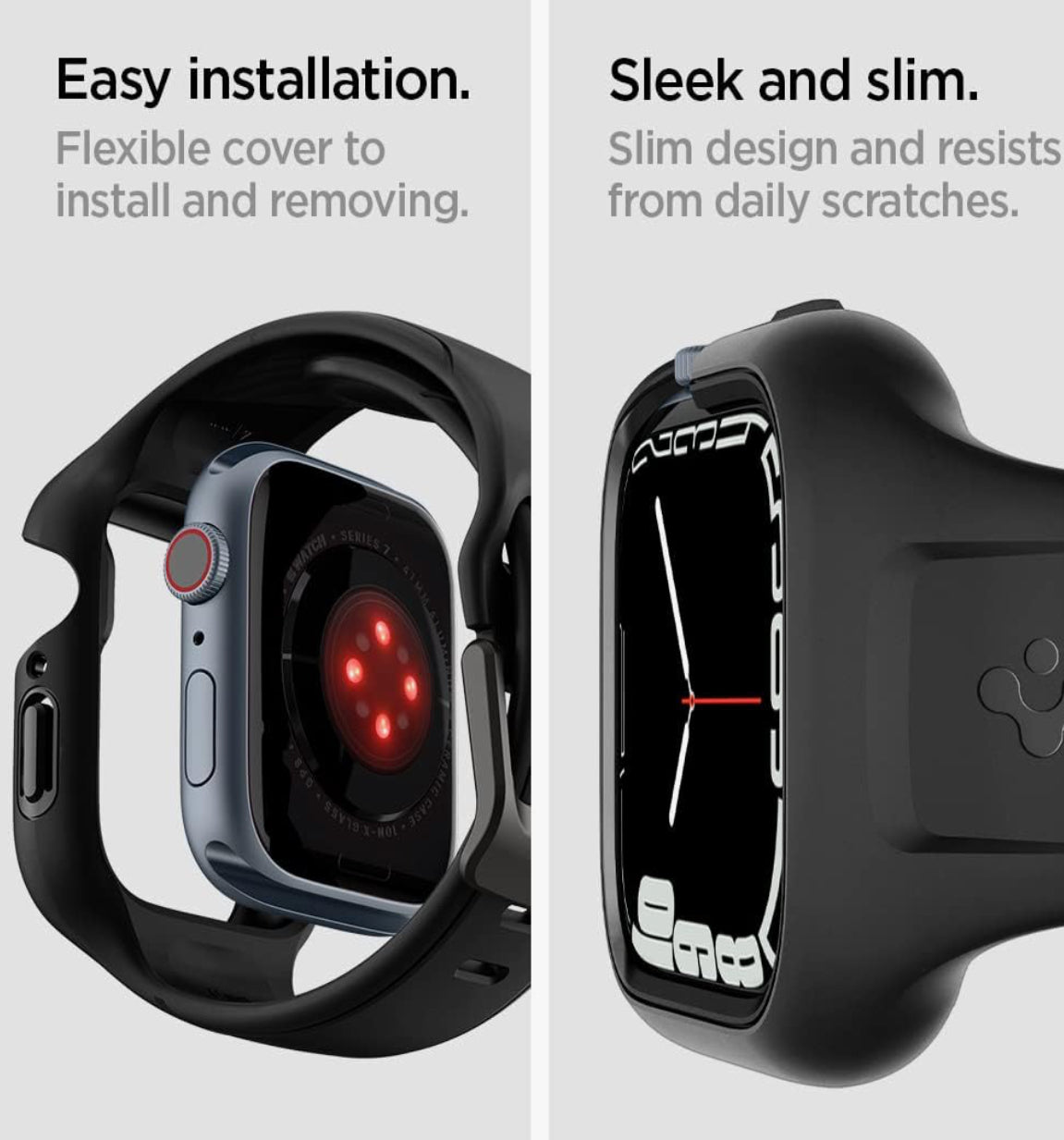 Spigen Liquid Air Funda + Cobertor de Apple Watch Serie 7 (45 mm)