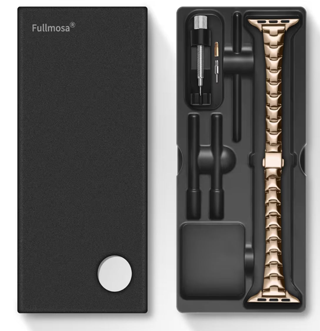 Fullmosa Banda de metal para Apple Watch Serie 38/40/41/42 mm Cadena de Acero inoxidable