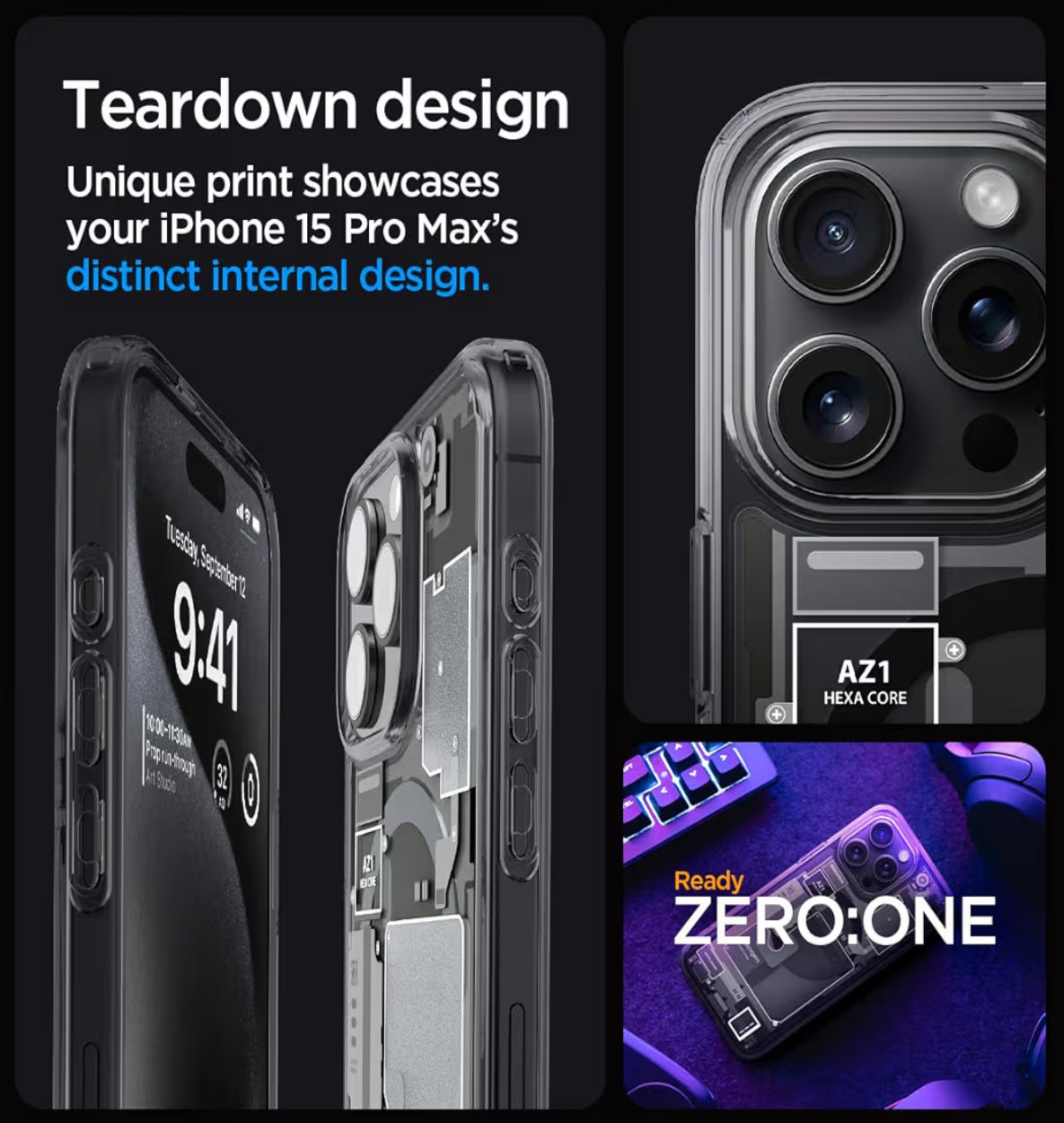 Spigen Ultra Hybrid cobertor de iPhone 15 Pro - Zero One