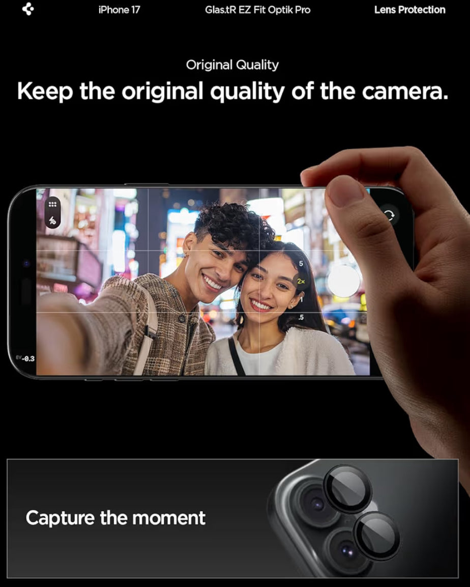 Spigen lentes para iPhone 17/16/16 Plus Color Negro