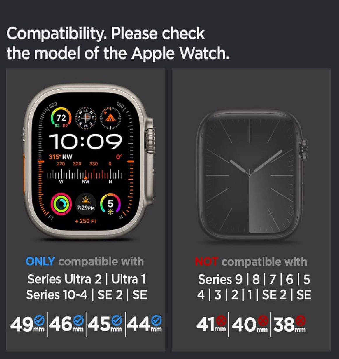 Spigen Banda de hebilla en D clásico para Apple Watch Serie (49/46/45/44 mm)
