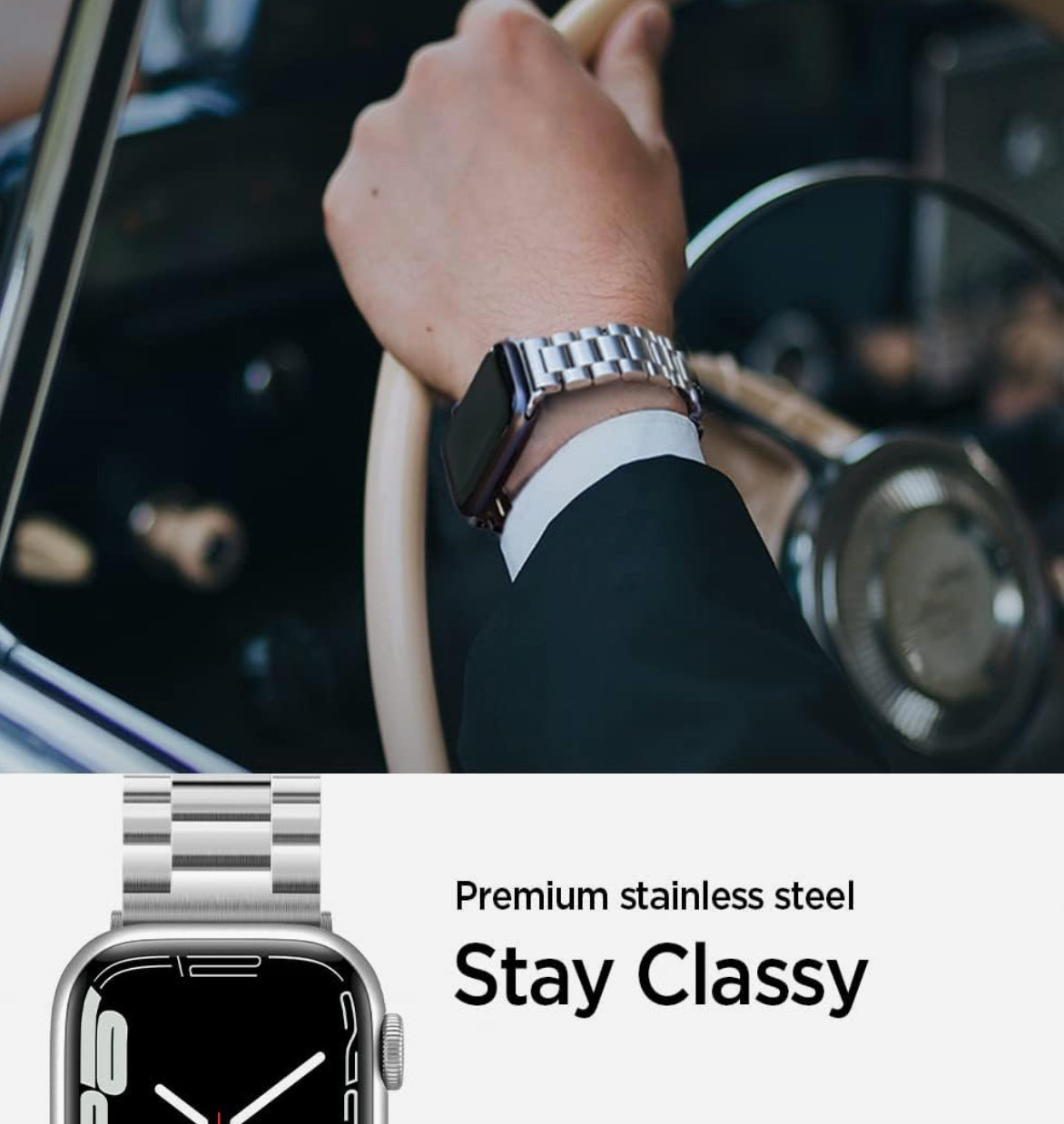 Spigen Banda de Apple Watch Moderno Plateado Serie (49/46/45/44 mm)