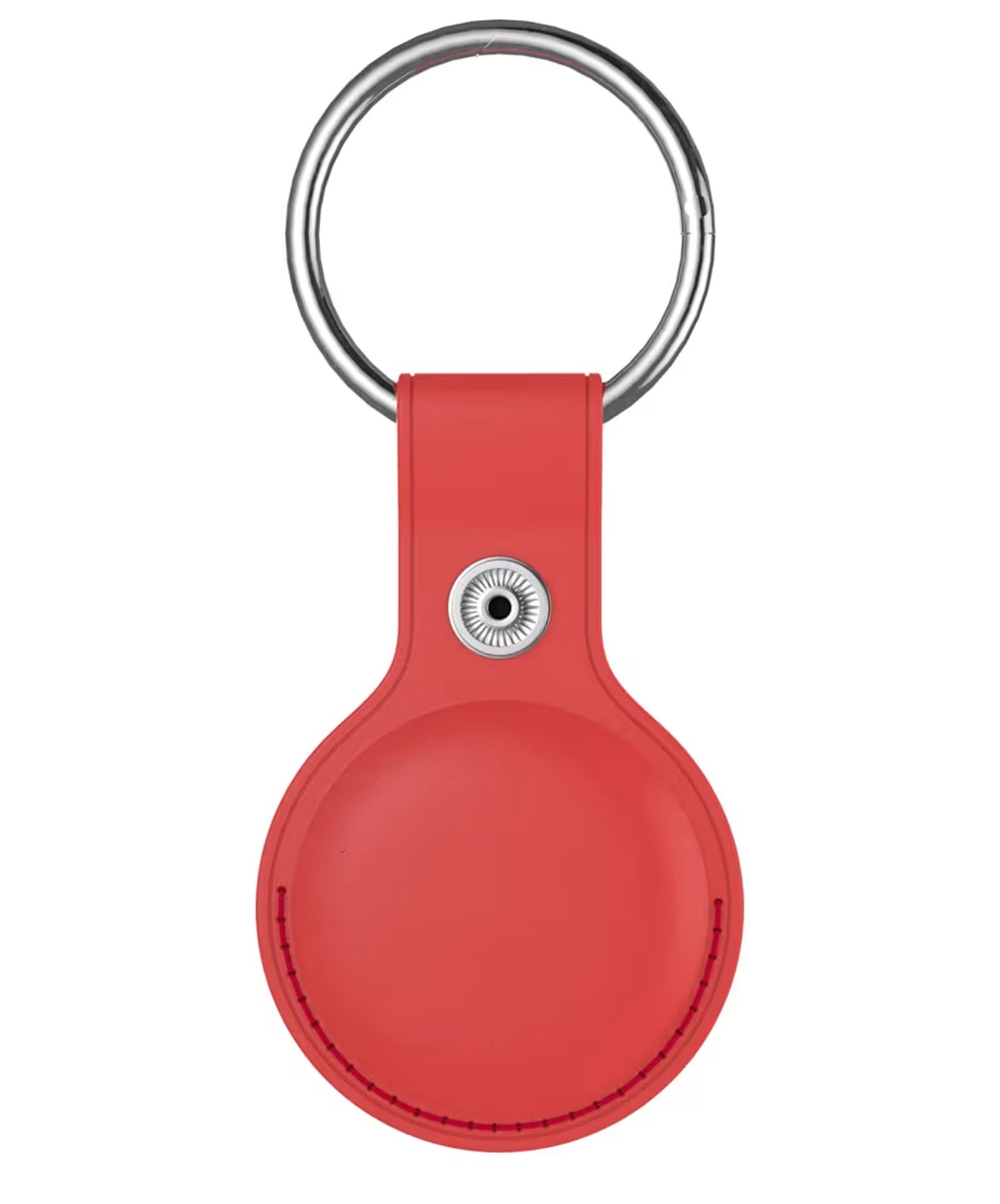 Llavero para AirTag de Cuero Rojo