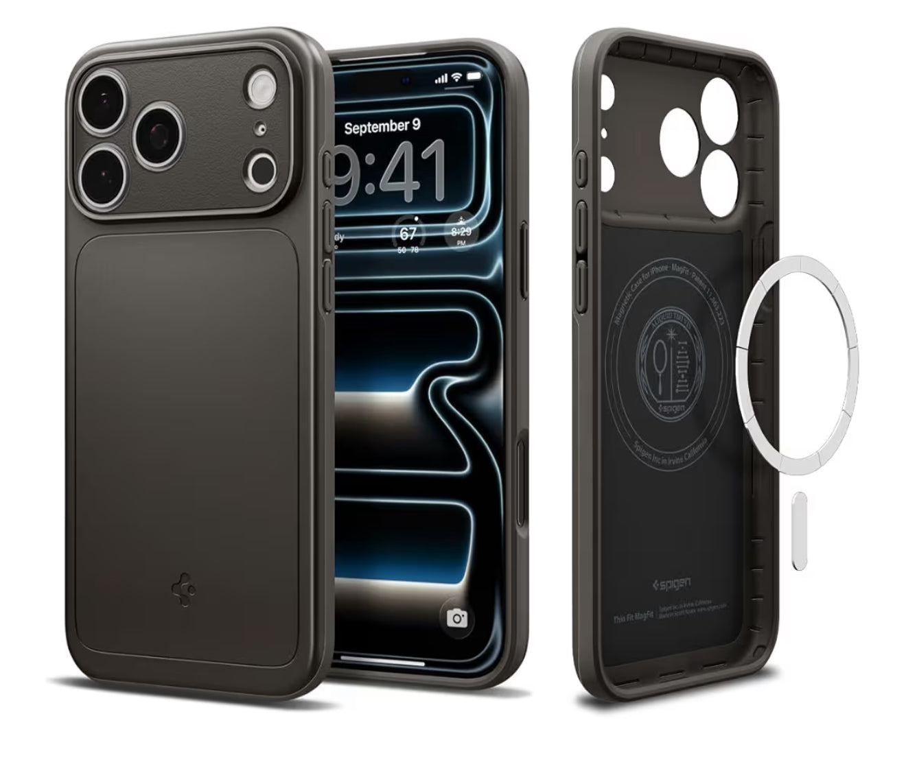 Spigen Funda para iPhone 17 Pro Max, MagFit de ajuste delgado [control de cámara cubierta de TPU] [compatible con MagSafe] - Gunmetal