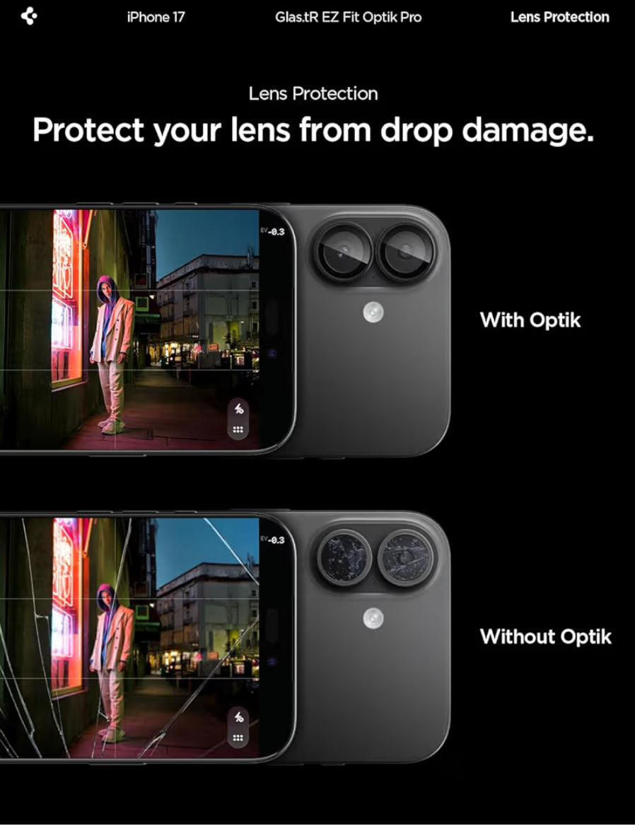 Spigen lentes para iPhone 17/16/16 Plus Color Negro