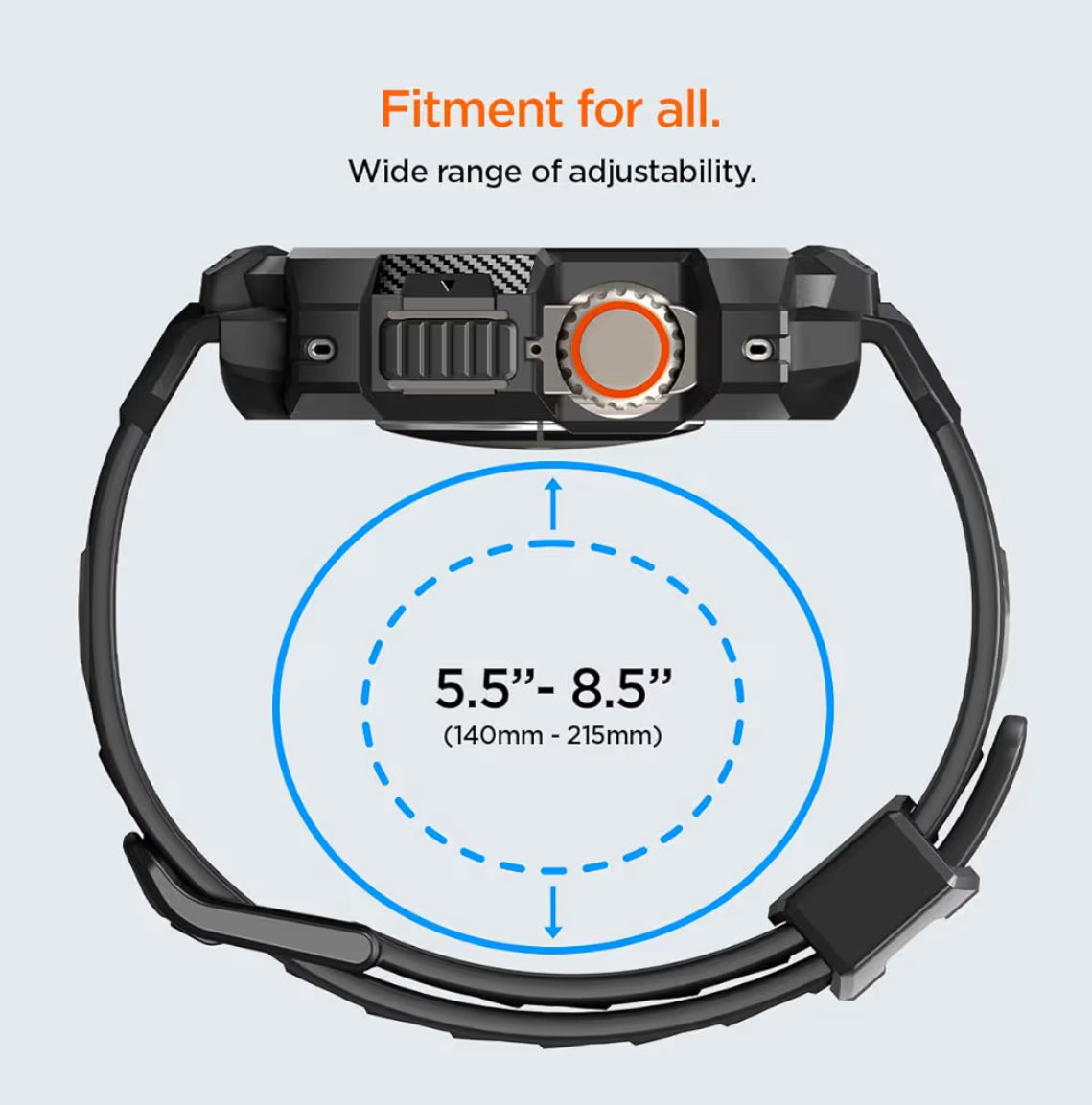 Spigen Rugged Armor Pro Banda + Cobertor para Apple Watch Serie      (49 mm)TPU Negro