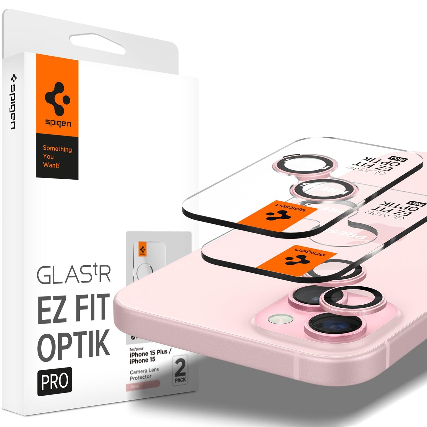 Spigen lentes para iPhone 15 Plus/iPhone 15 - Rosado