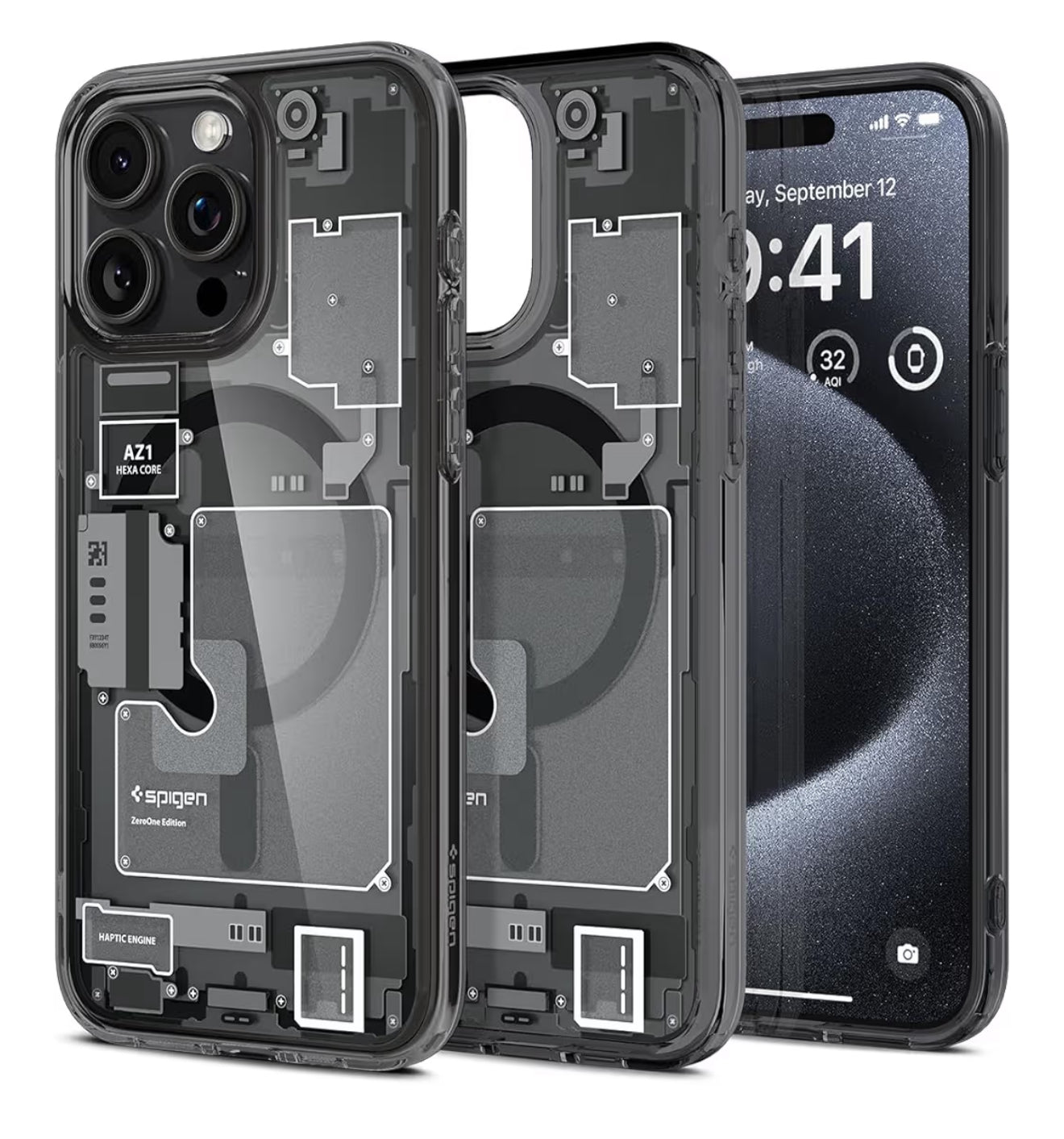 Spigen Ultra Hybrid cobertor de iPhone 15 Pro Max - Zero One Negro
