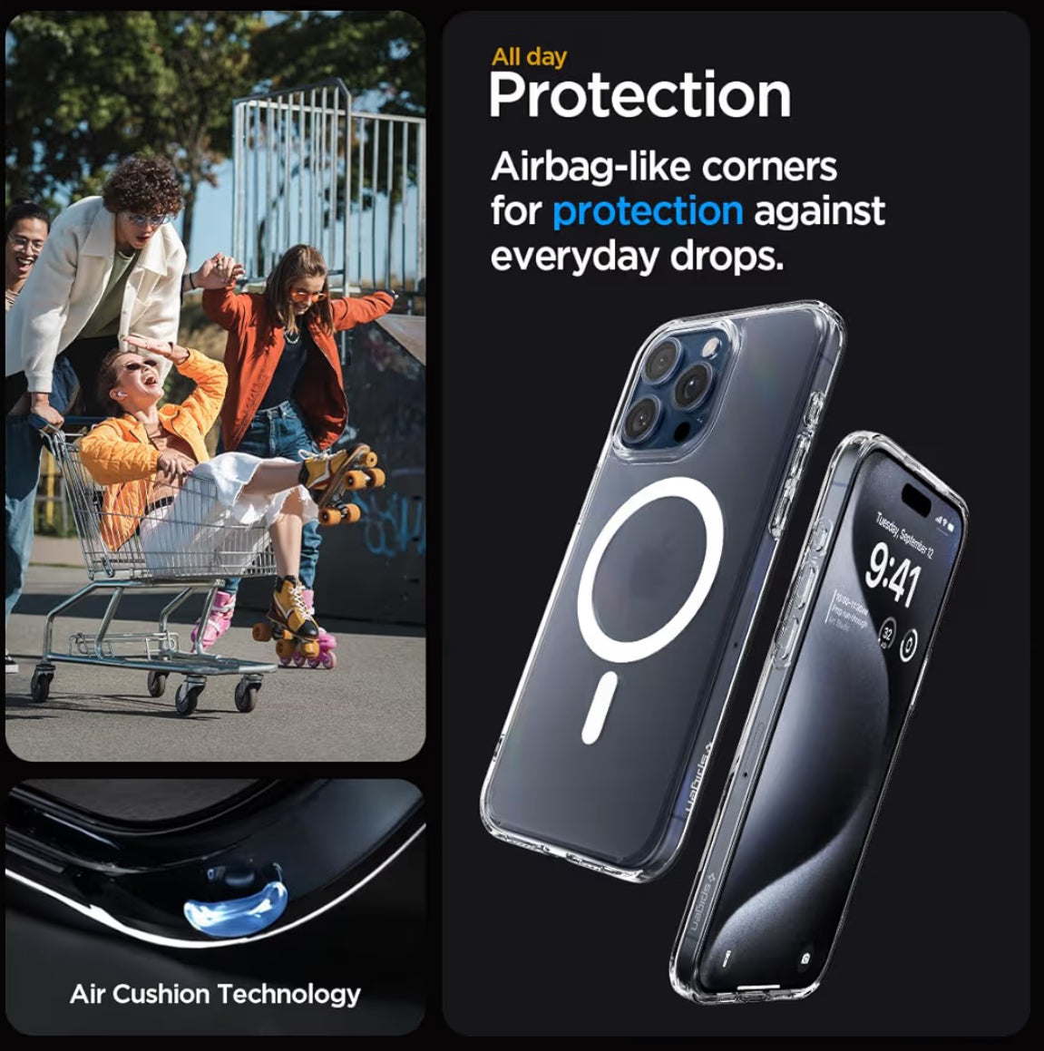 Spigen Ultra Hybrid - Frost Clear Cobertor de iPhone 15 Pro