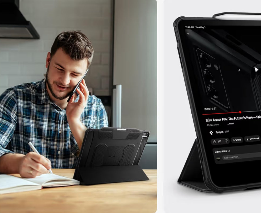 Spigen cobertor de iPad Air 13 Pulgadas RUGGED Armor en Negro