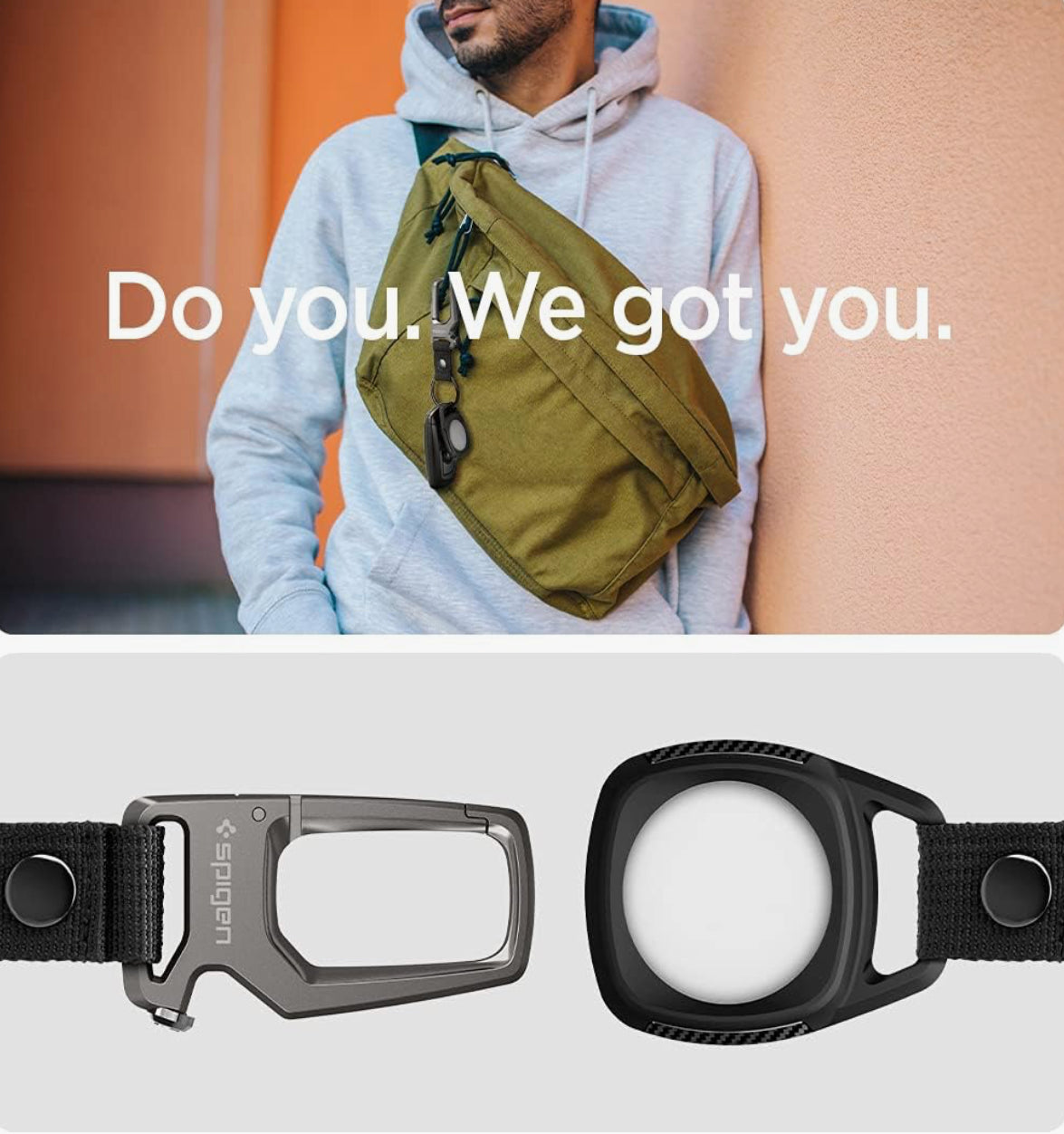 Spigen AirTag funda llavero y mosquetón para llaves, bolsos, carteras, collar de mascotas