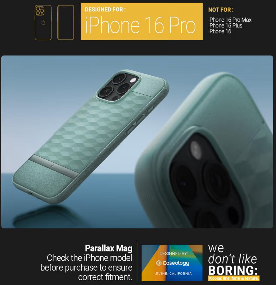 Caseology Parallax MagSafe cobertor de iPhone 16 Pro Max Verde sage