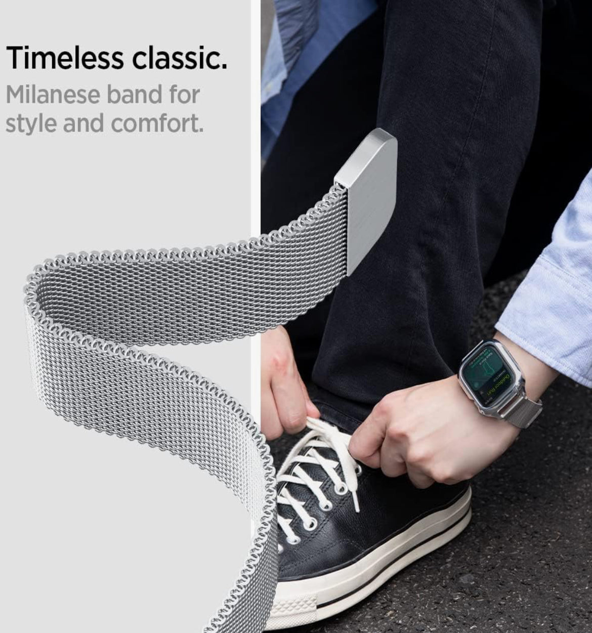 Spigen Metal Fit Pro Funda + Banda de Apple Watch Serie (45/44)