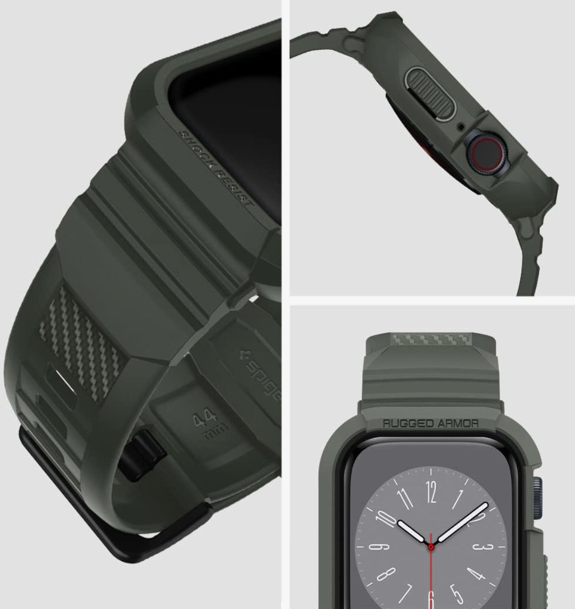 Spigen Rugged Armor Pro Funda + Banda de Apple Watch Serie (45/44)