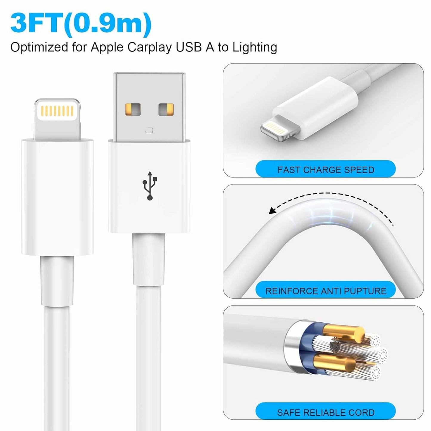Cable USB Lightning 2 metros