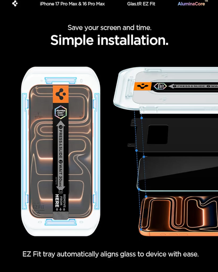 Spigen Vidrio Templado para iPhone 17 Pro Max/16 Pro Max