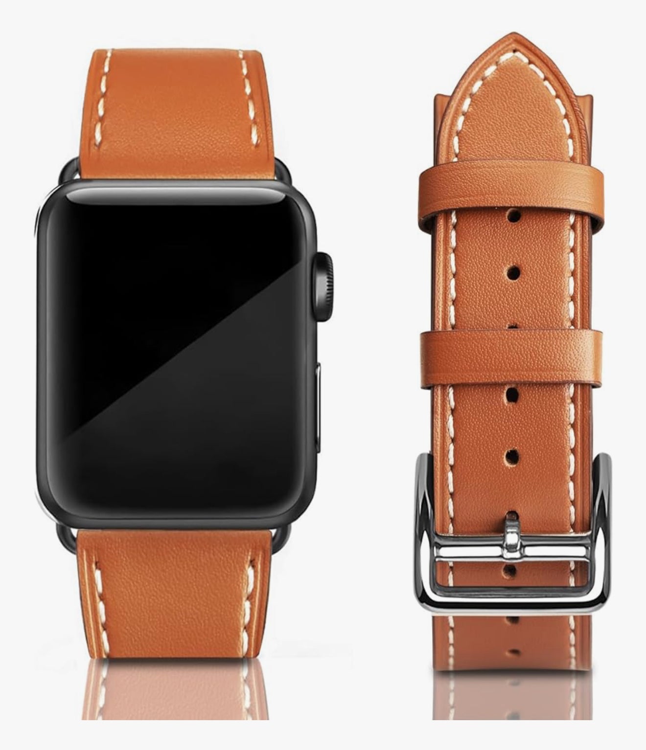 Edimens Banda de Apple Watch de cuero café Serie (49/46/45/44 mm)