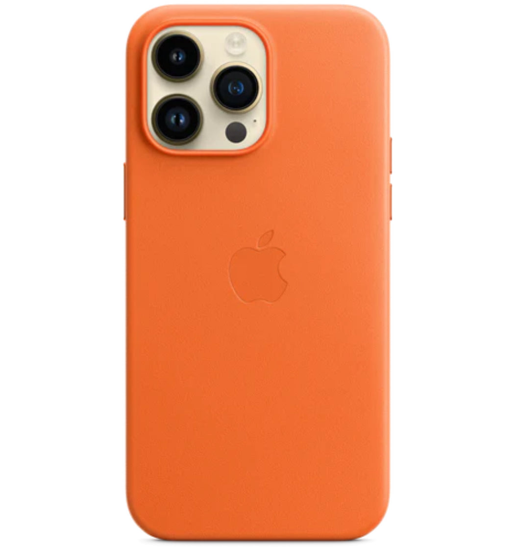 Apple cuero cobertor para iPhone 14 Pro - Naranja