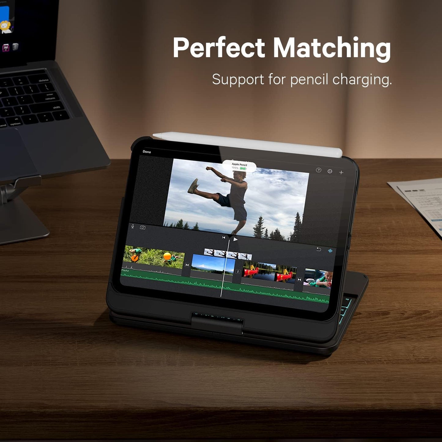 Green Law Funda de Teclado táctil con retro iluminación Para iPad Mini (7 Gen/6 Gen)