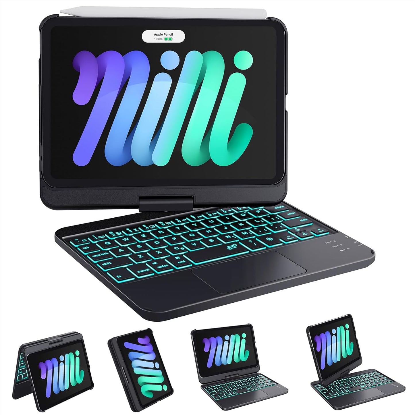 Green Law Funda de Teclado táctil con retro iluminación Para iPad Mini (7 Gen/6 Gen)