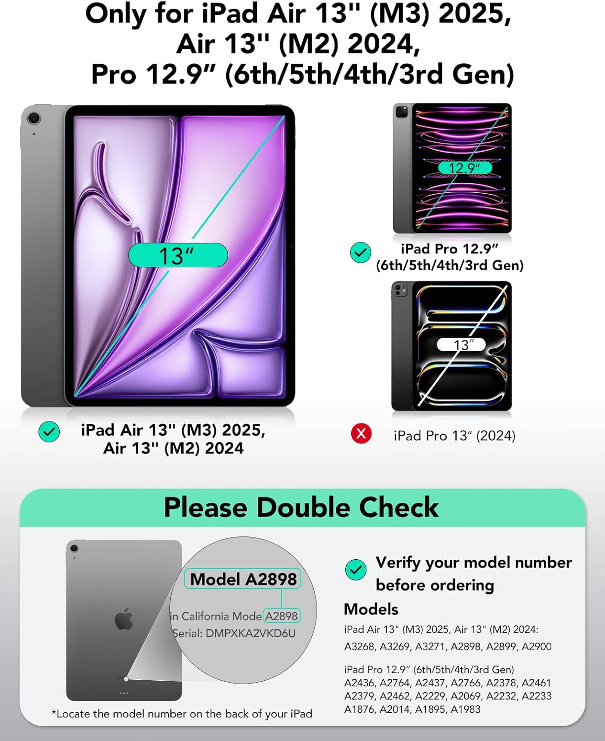 ESR Teclado Para iPad Air 13 & Pro 12.9 (6/5/4/3 Gen)