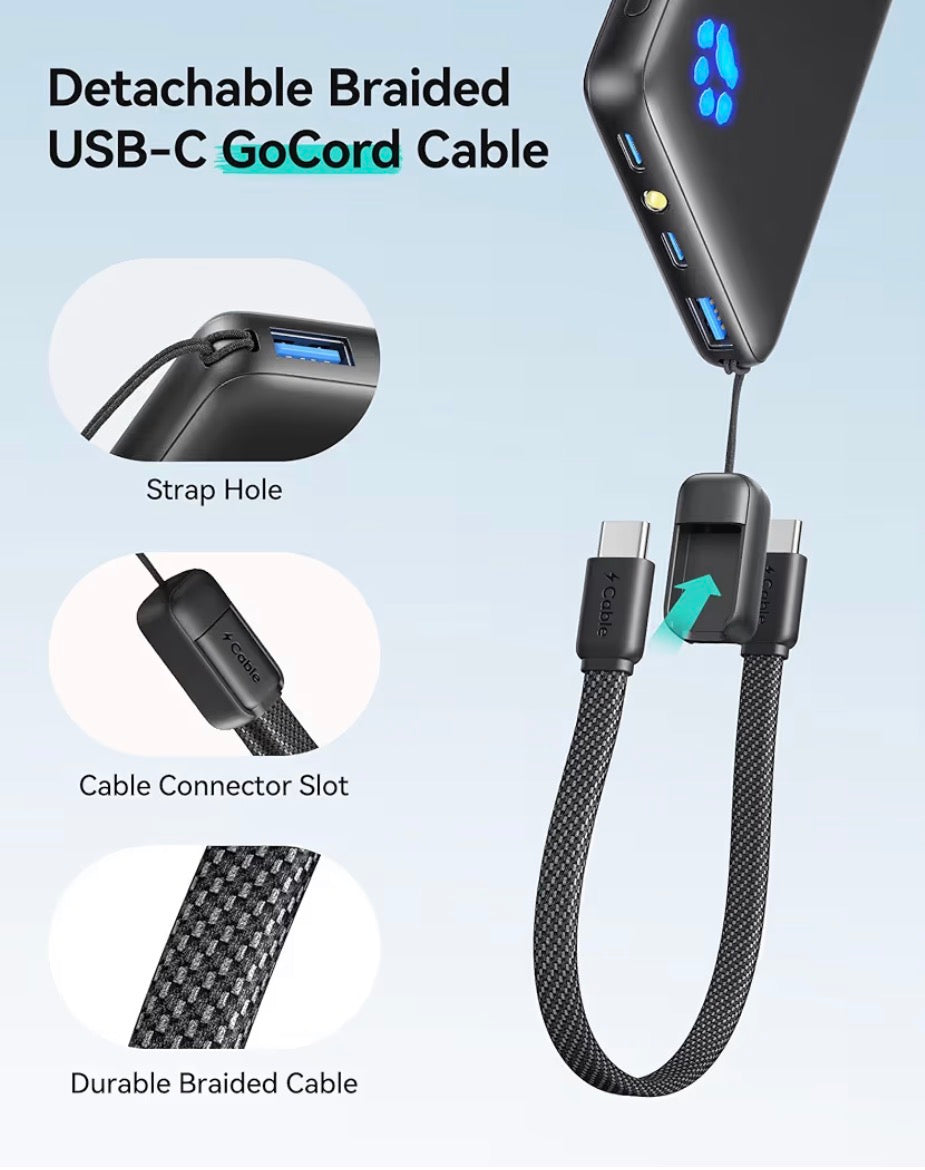 INIU - Cargador portátil ultra delgado de 10,000 mAh con carga rápida de 45W. Ligero, práctico e ideal para viajes, estudiantes y uso diario. Compatible con múltiples dispositivos.