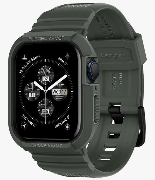 Spigen Rugged Armor Pro Funda + Banda de Apple Watch Serie (45/44)